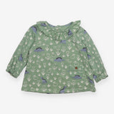 Top Long Sleeve Dinosaur Print Soft Green