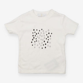 T Shirt White with Black and White Water Drops 