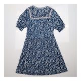 Batik Print Embroidered Tiered Midi Dress