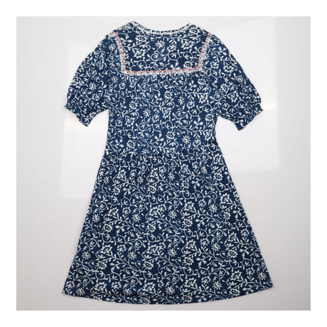 Batik Print Embroidered Tiered Midi Dress
