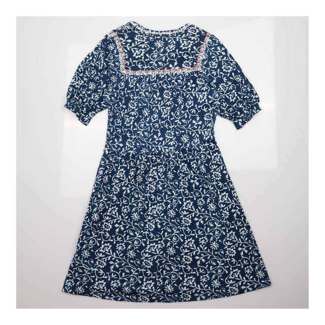 Batik Print Embroidered Tiered Midi Dress
