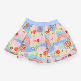 Floral fields and rainbows skirt