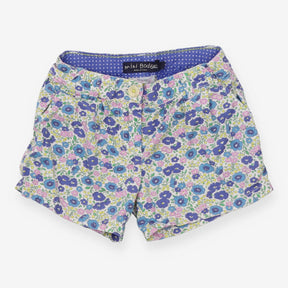 White floral woven shorts