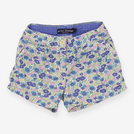 White floral woven shorts