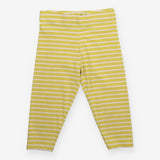Capri leggings yellow and white stripe