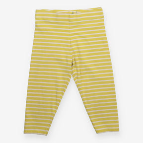 Capri leggings yellow and white stripe