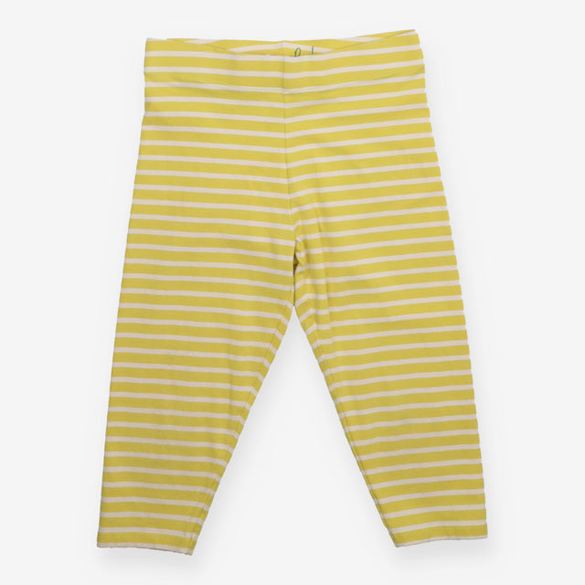 Capri leggings yellow and white stripe