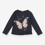 T-shirt Long Sleeve Grey Gold Butterfly