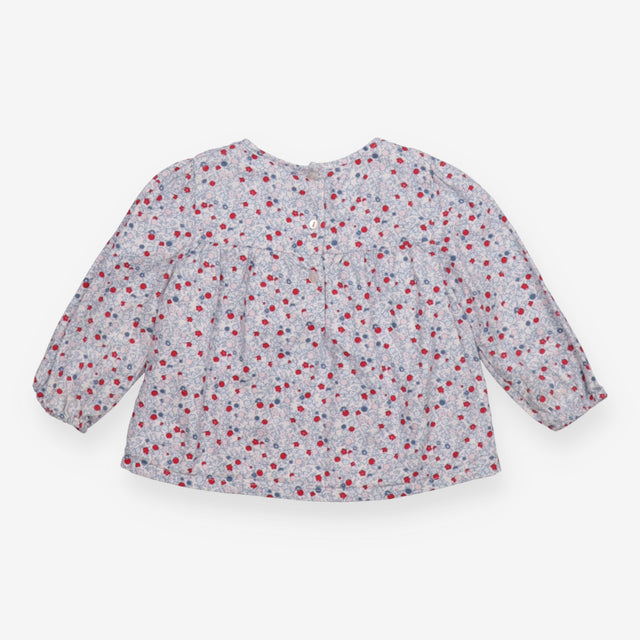 White Long Sleeve Berries and Flowers