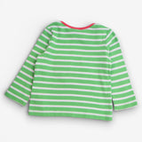 T-Shirt Long Sleeved Green Stripe Rainbow Ladybird
