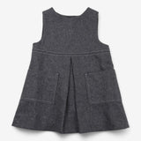 Grey woven pinafore dress 
