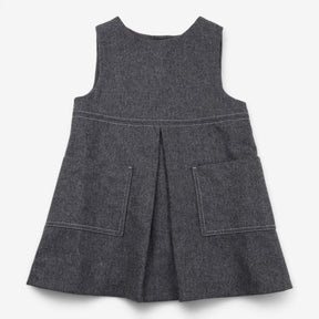 Grey woven pinafore dress 