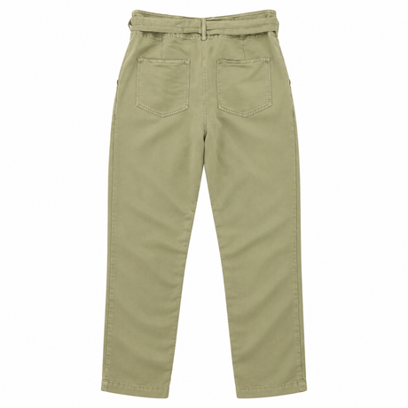 High Waist Belted Wide Leg Trousers Khaki Olive Gr