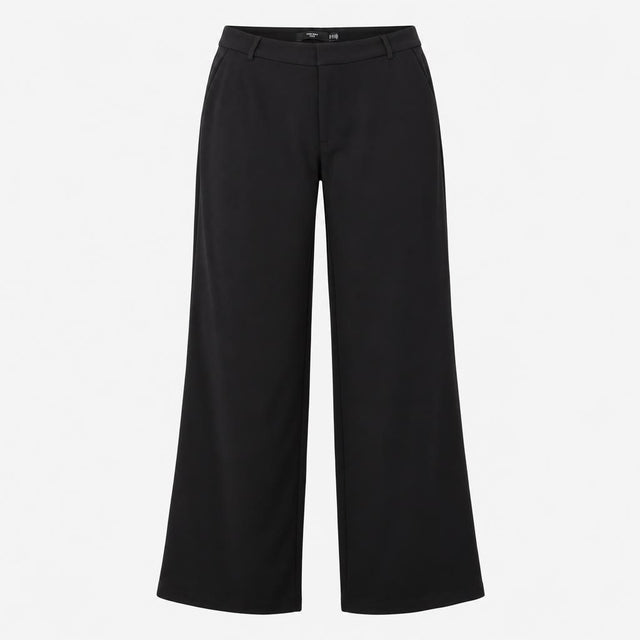 Trousers Wide Leg Tailored Stretch Black