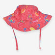 Sunhat pink with fruit and flamingos