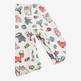 Jersey dungarees cream woodland animals