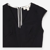 DVF Black Structured Sleeveless Dress with Full Si