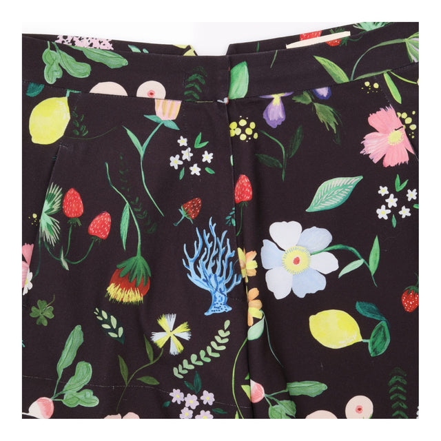 Black Lemon Fruit Floral Print Stretch Claude Bota