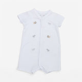 Romper Blue Applique Animals