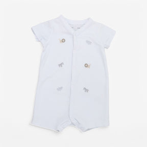 Romper Blue Applique Animals