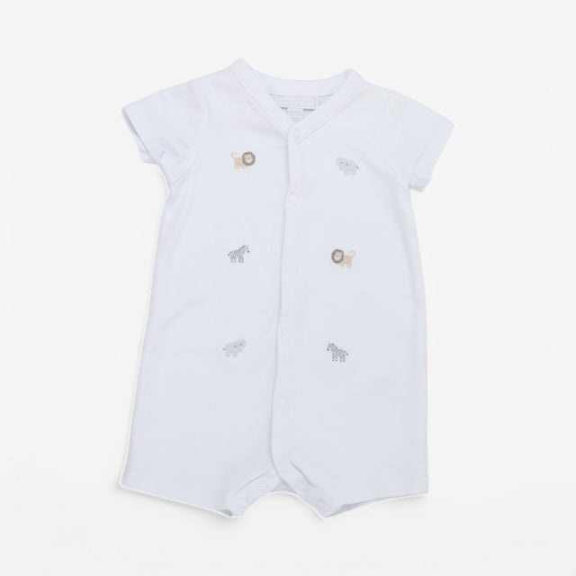 Romper Blue Applique Animals