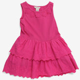 Dress pink frill skirt flower neck