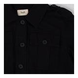 Black lightweight denim utility jacket