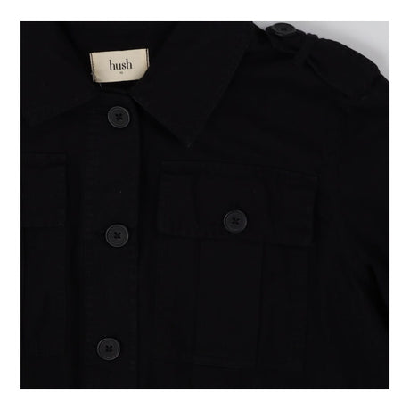 Black lightweight denim utility jacket