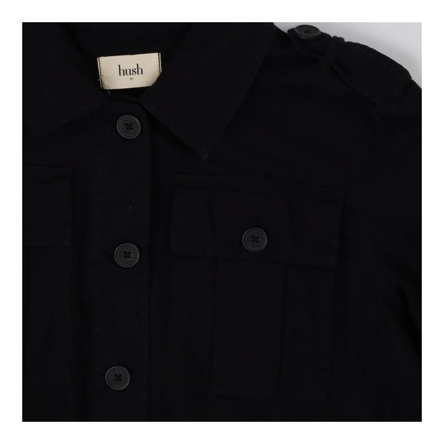 Black lightweight denim utility jacket