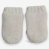 Cream knit mittens dog face