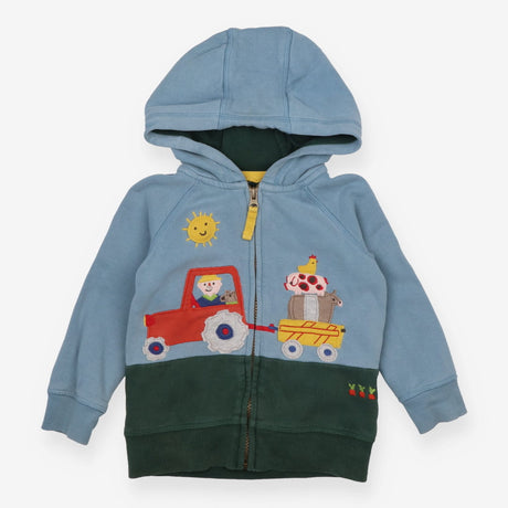 Blue Farmer and Animals Hoodie