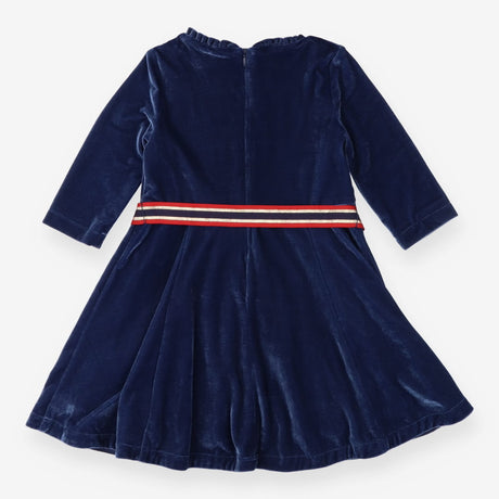 Dress long sleeve velvet navy