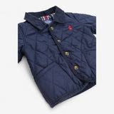 Quilted Navy Jacket with Cord Collar
