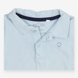 Tee SS collar blue navy edge 
