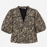 Mint Velvet Savannah Zebra Print Puff Short Sleeve