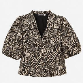 Mint Velvet Savannah Zebra Print Puff Short Sleeve