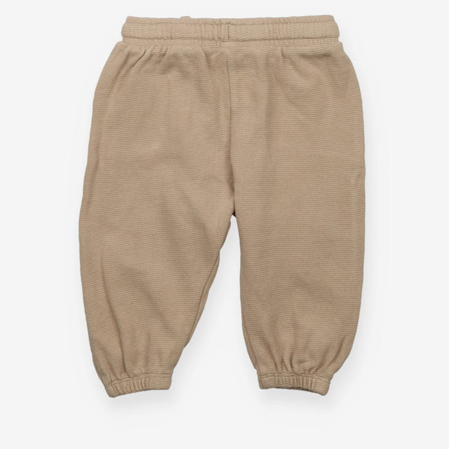 Beige woven trousers with drawstring