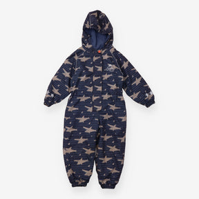Puddlesuit Fleece Lined Navy Sharks