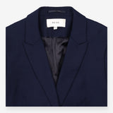 Navy Wool Blend Skirt Suit Blazer Pencil Skirt