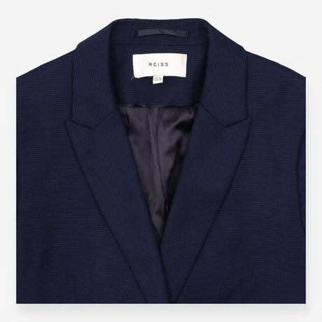 Navy Wool Blend Skirt Suit Blazer Pencil Skirt