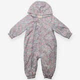 Pramsuit pink floral with fleece lining