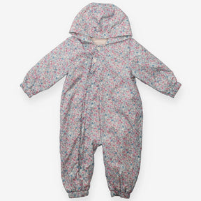 Pramsuit pink floral with fleece lining
