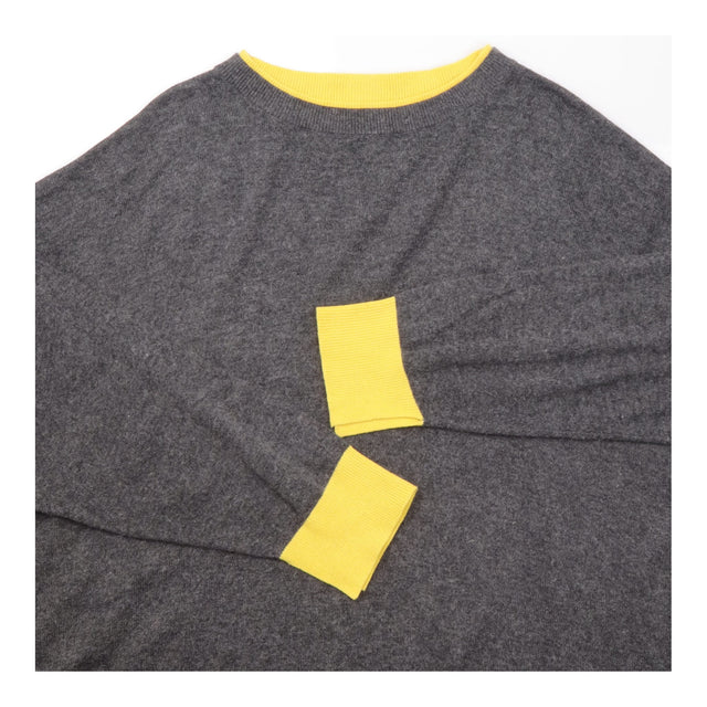 Charcoal Grey Yellow Trim Wool Alpaca Blend Relaxe