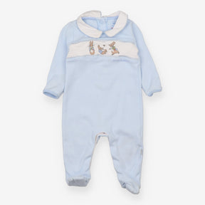 Sleepsuit Collared Blue Stripe Peter Rabbit