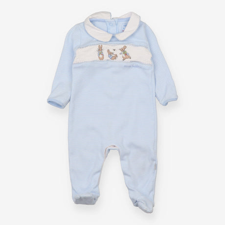 Sleepsuit Collared Blue Stripe Peter Rabbit