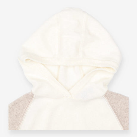 Sweater cream and beige hooded
