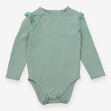 Bodysuit Long Sleeved Green Frill Shoulder