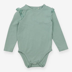 Bodysuit Long Sleeved Green Frill Shoulder