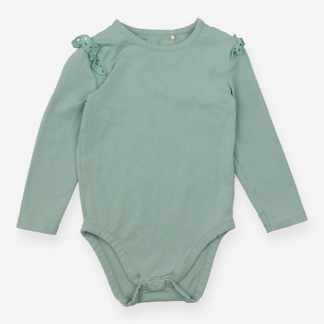 Bodysuit Long Sleeved Green Frill Shoulder