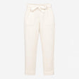 White Trousers Double Gauze Cotton Ankle Length Be